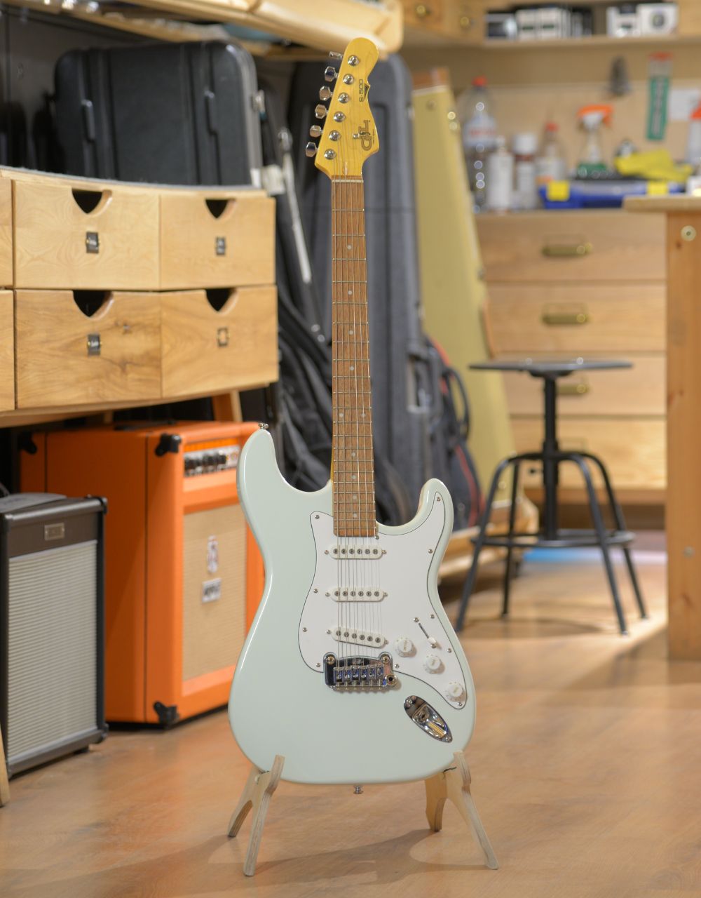Электрогитара G&L Tribute S-500 Sonic Blue Jatoba - купить в "Гитарном Клубе"
