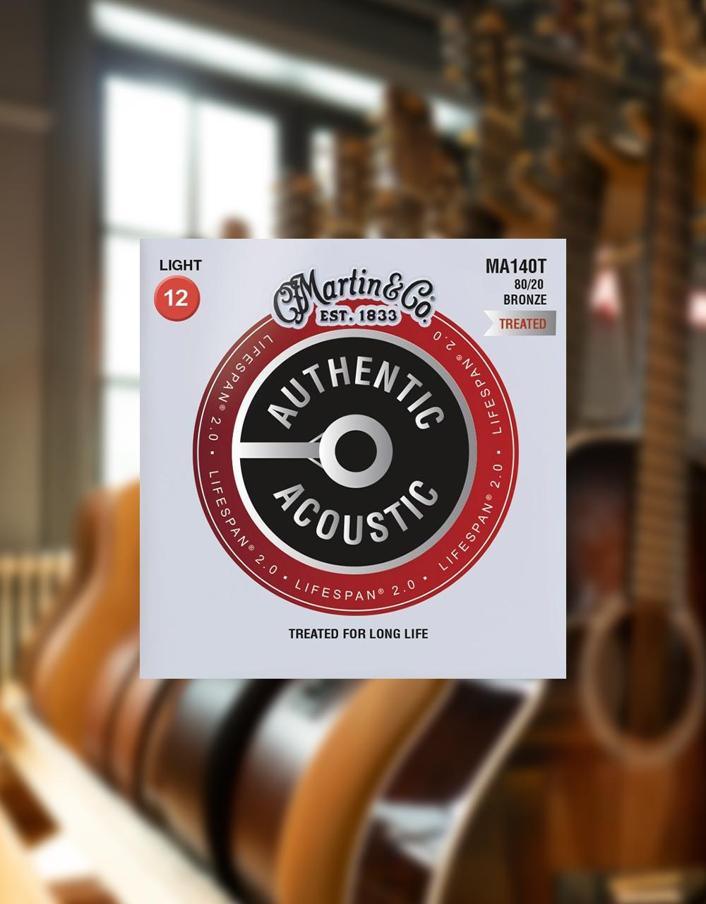 Струны для акустической гитары Martin MA140T, 12-54 - купить в "Гитарном Клубе"