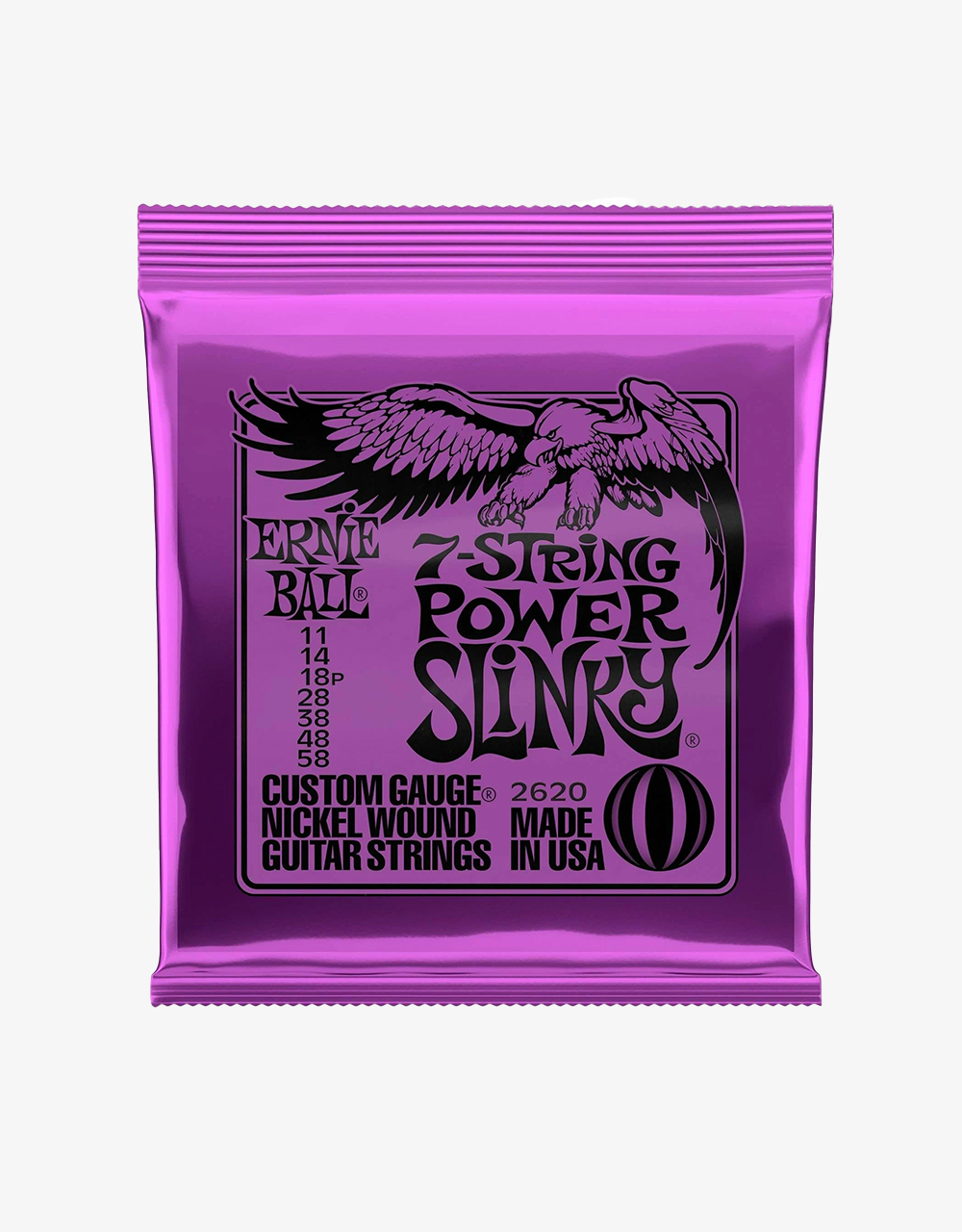 Струны для 7-струнной электрогитары Ernie Ball 2620 Power Slinky, 11-58 - купить в "Гитарном Клубе"