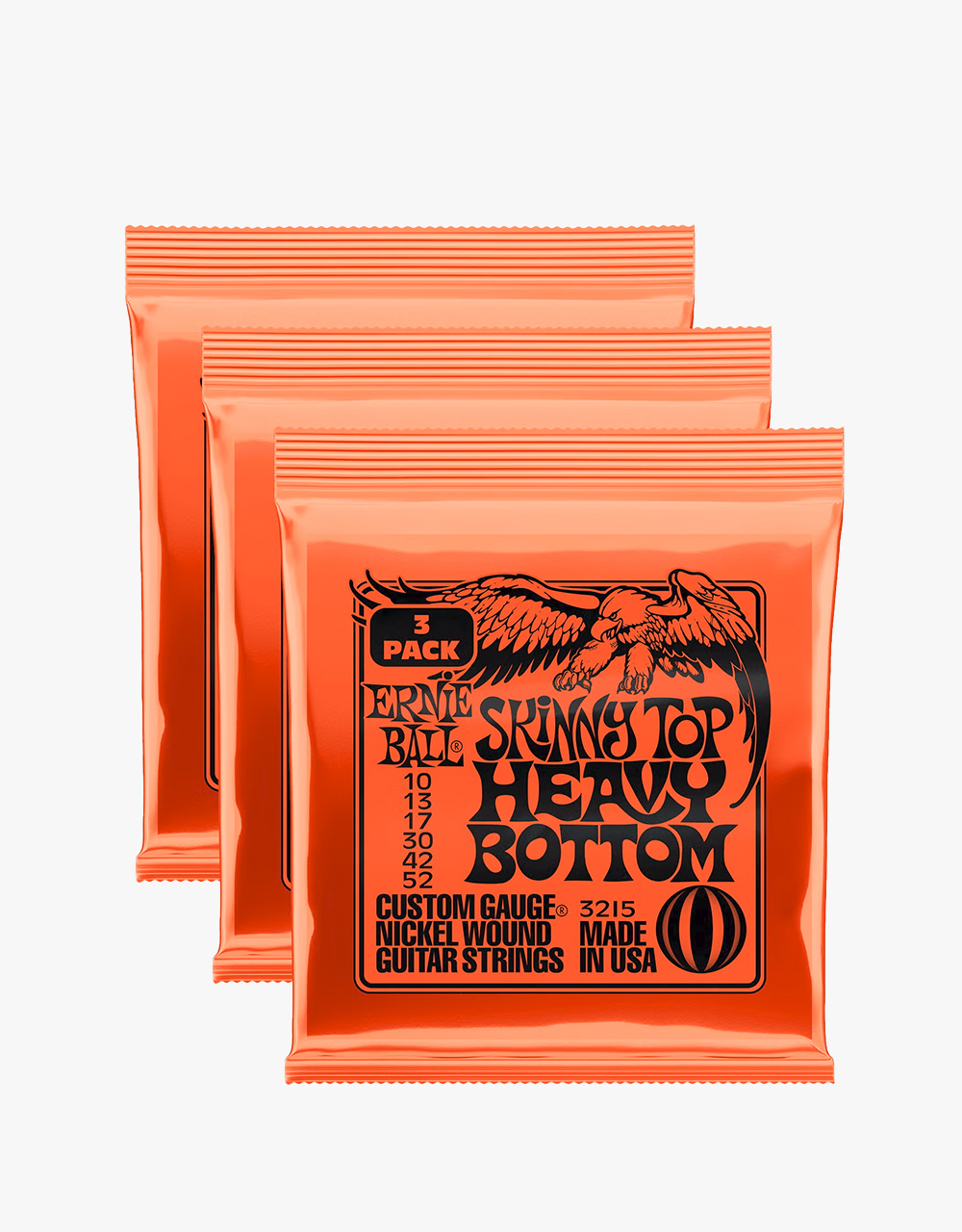 Струны для электрогитары Ernie Ball, 3215 Nickel Wound Slinky Top Heavy Bottom Pack 3 - купить в "Гитарном Клубе"