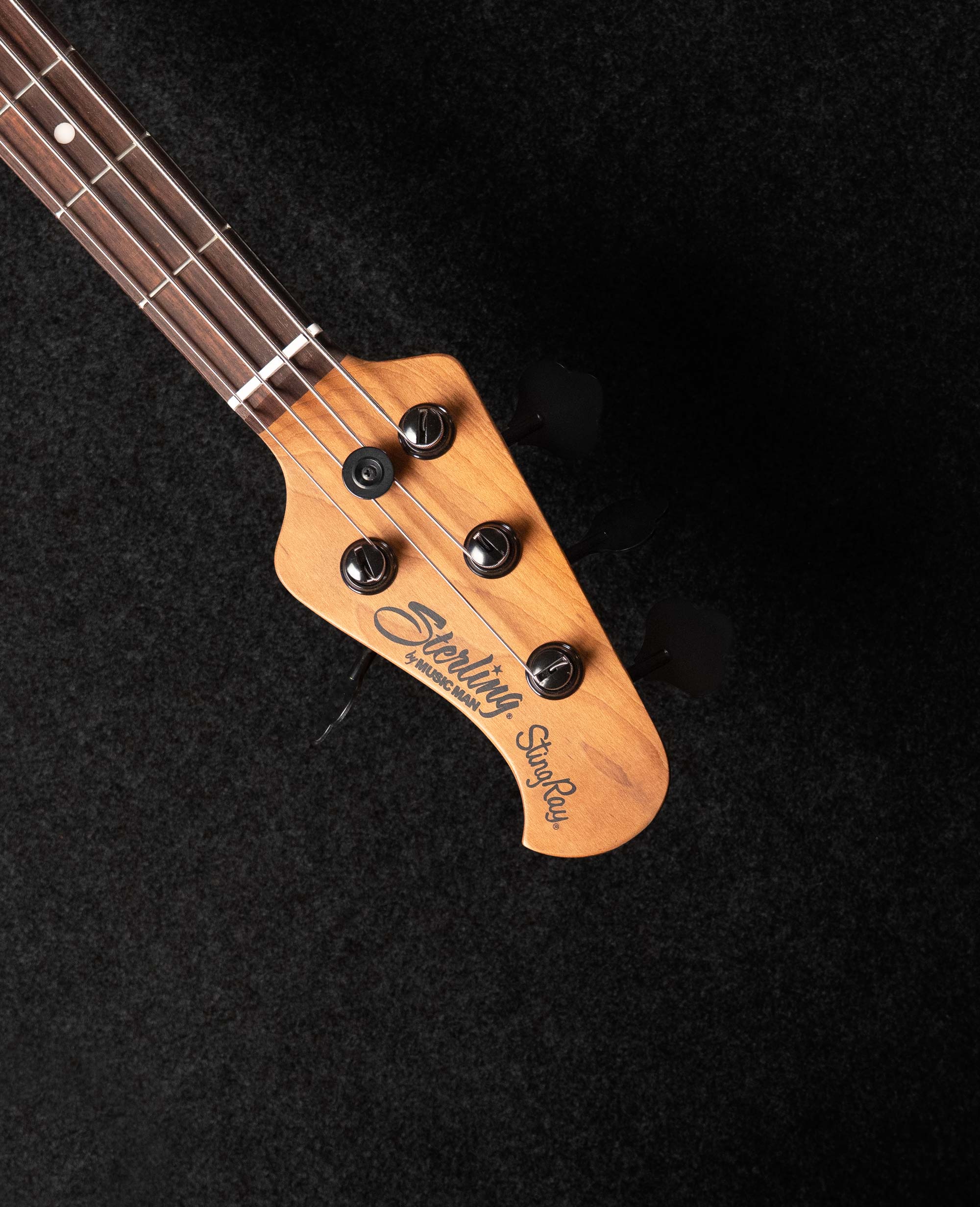 Бас-гитара Sterling StingRay RAY34HHPB-AM, Poplar Burl Top Amber - купить в "Гитарном Клубе"