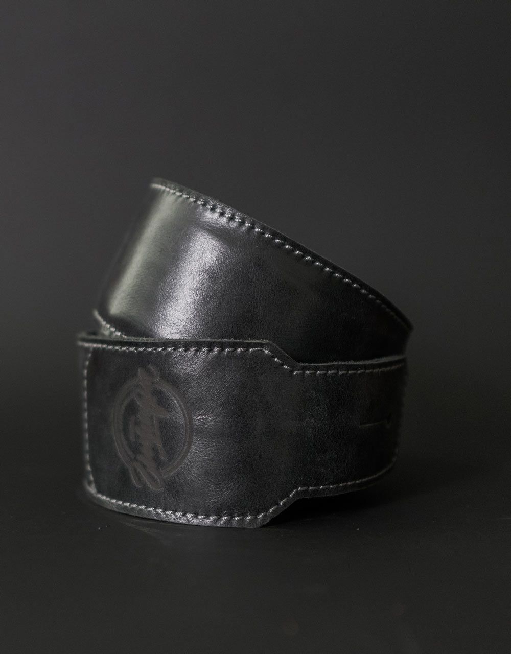 Ремень для гитары "Гитарный Клуб" кожаный, чёрный - купить в "Гитарном Клубе"