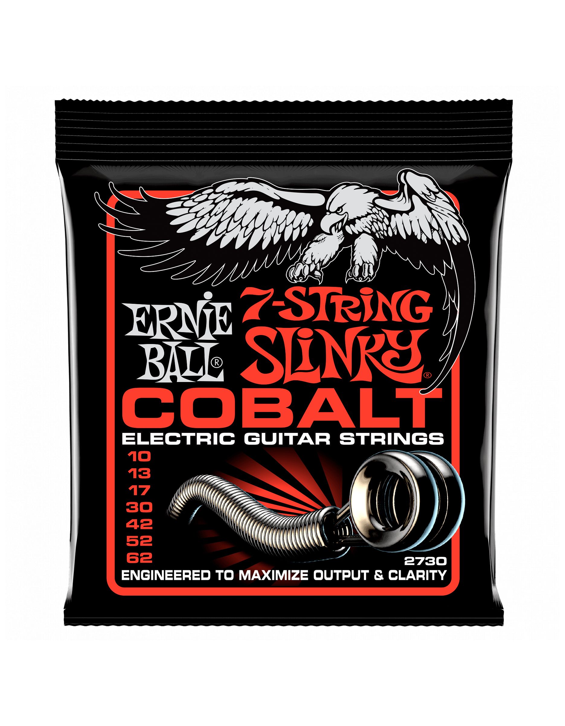 Струны для 7-струнной электрогитары Ernie Ball 2730 Slinky, 10-62 - купить в "Гитарном Клубе"