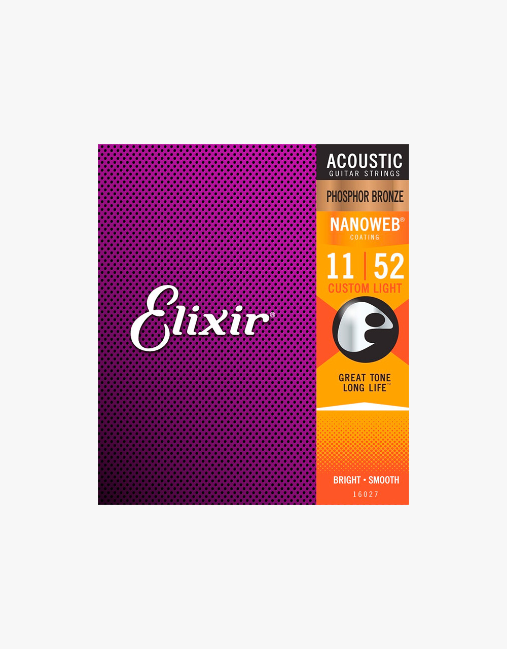 Струны для акустической гитары Elixir Nanoweb 16544 Phosphor Bronze, 11-52 (1 комплект) - купить в "Гитарном Клубе"