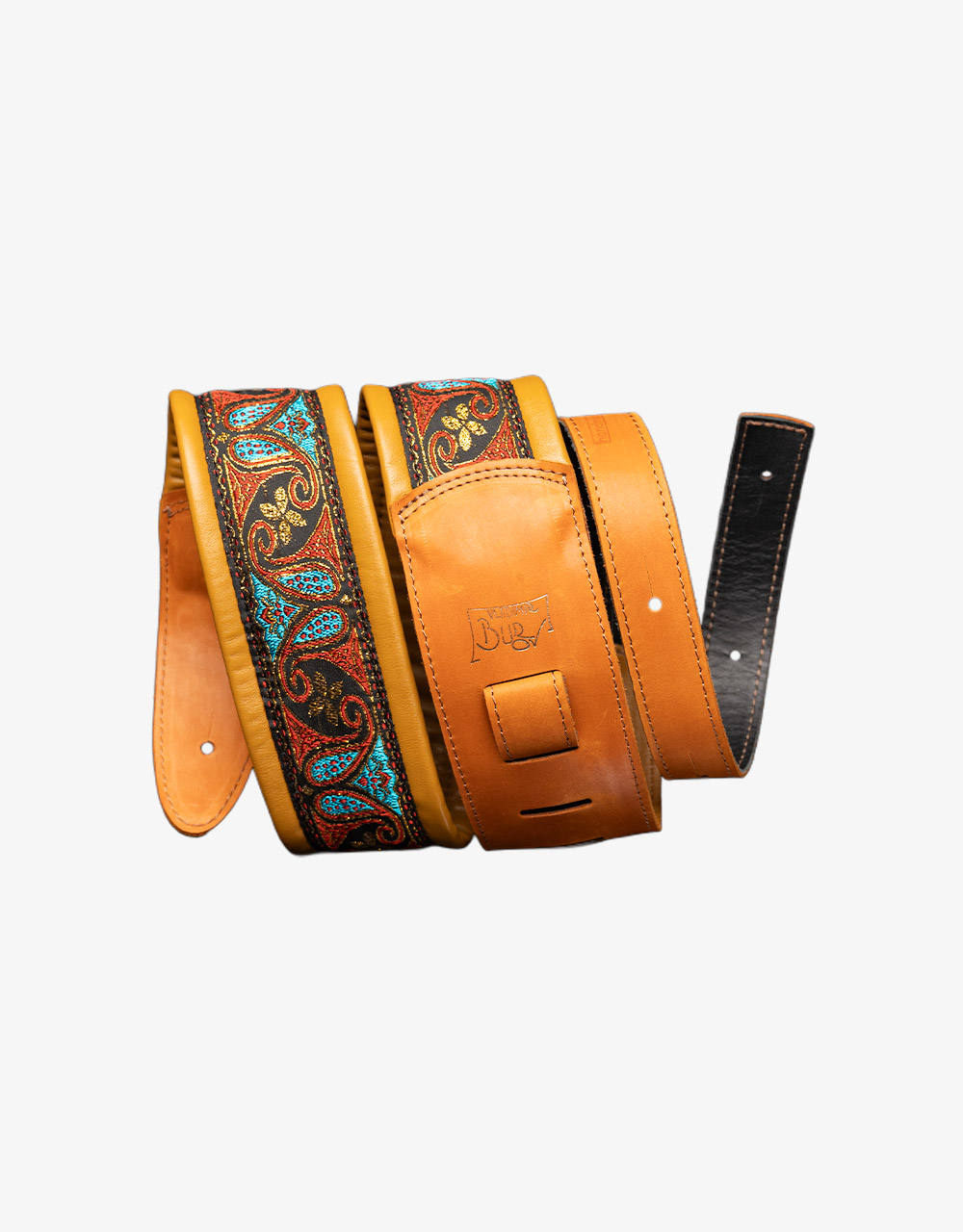 Гитарный ремень Vladimir Burov, комбинированный/жаккард, желтый - купить в "Гитарном Клубе"