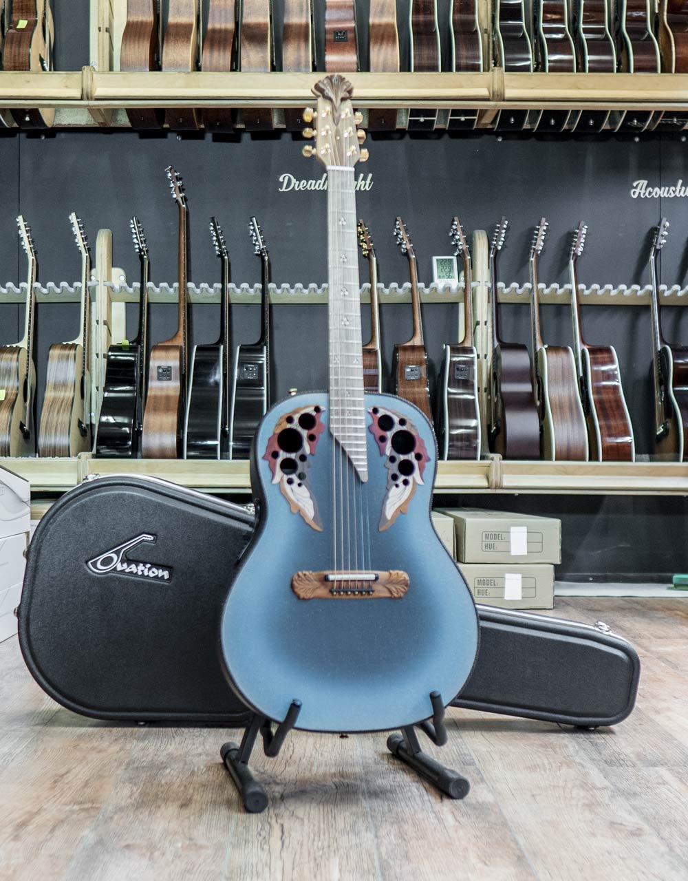 Электроакустическая гитара Adamas 1687GT-8 Deep Non-Cutaway Reverse Blue Burst USA - купить в "Гитарном Клубе"