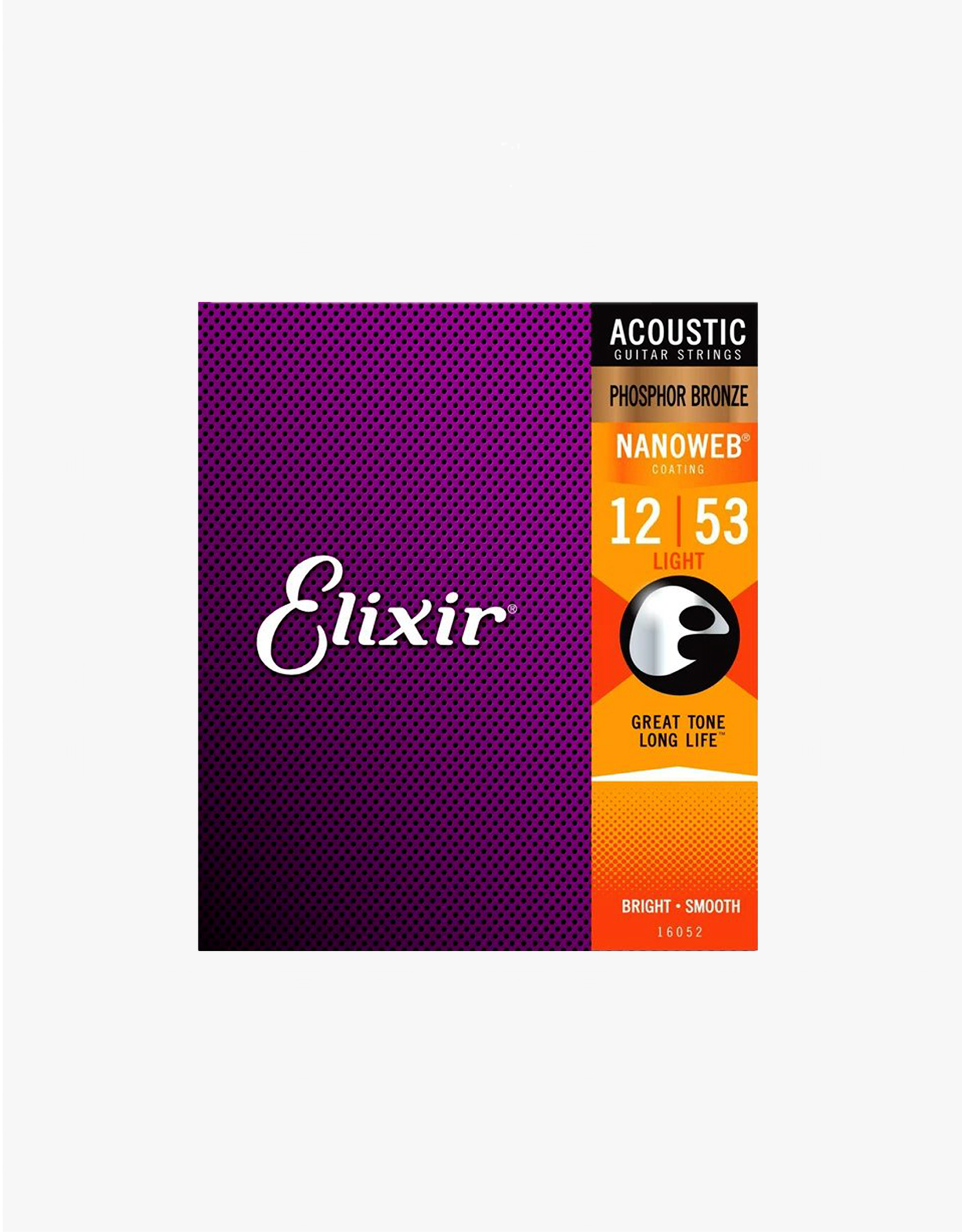 Струны для акустической гитары Elixir Nanoweb 16545 Phosphor Bronze, 12-53 (1 комплект)  - купить в "Гитарном Клубе"