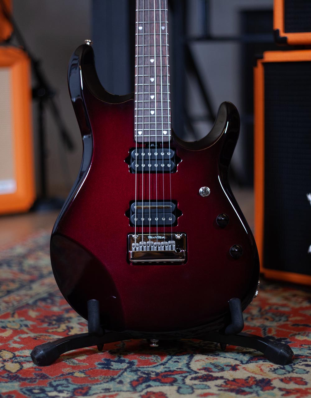 Электрогитара Music Man JP6, именная модель John Petrucci, Pearl Red Burst - купить в "Гитарном Клубе"