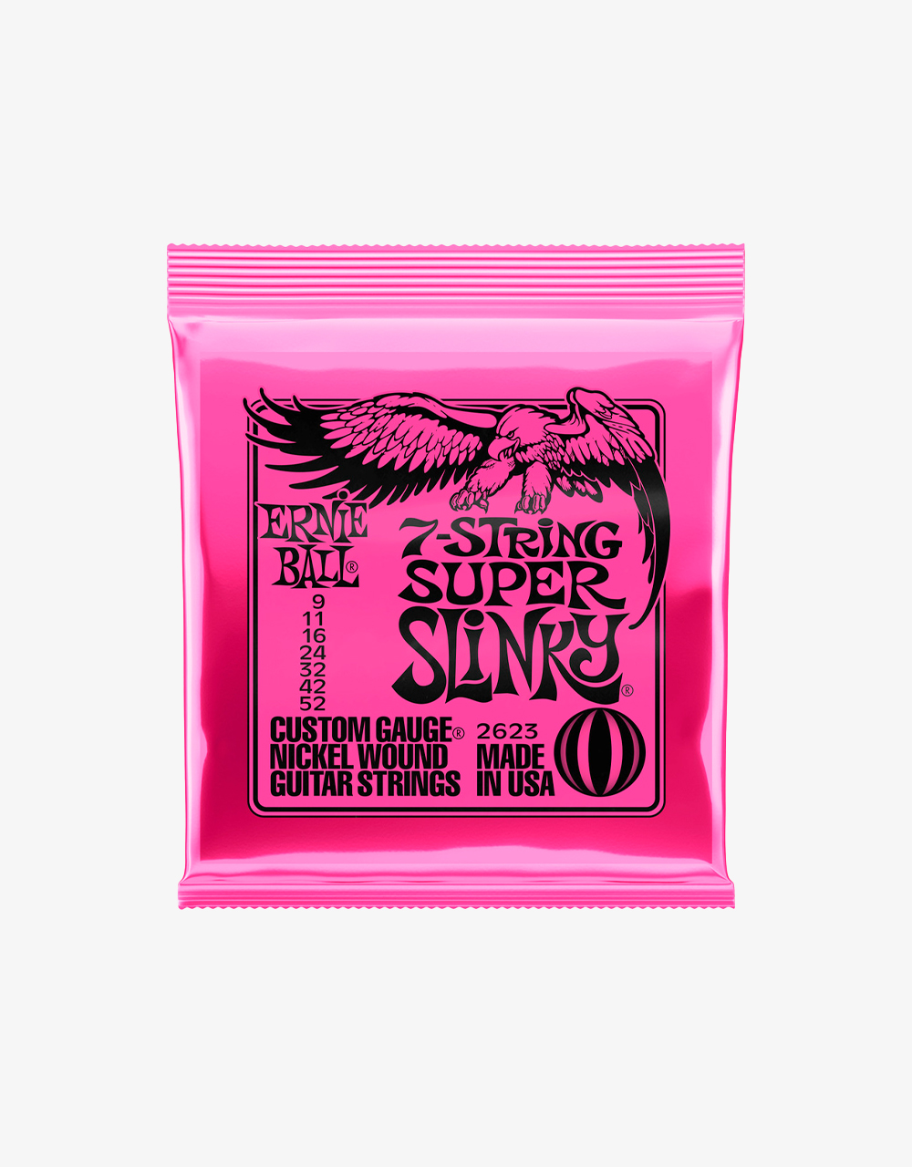 Струны для 7-струнной электрогитары Ernie Ball 2623 Slinky Super, 09-52 - купить в "Гитарном Клубе"