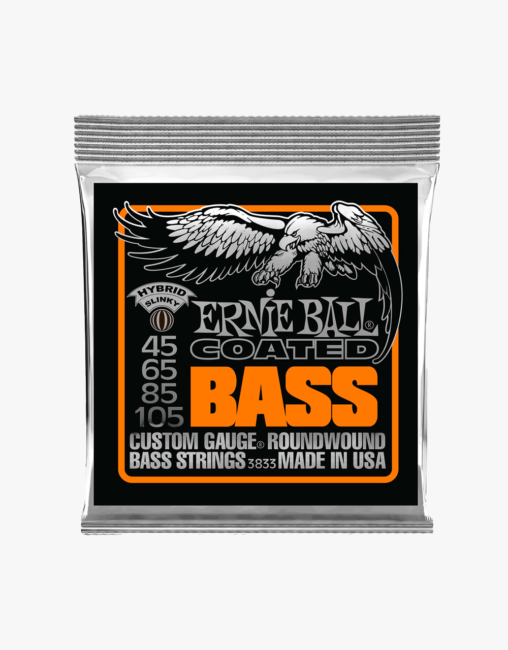 Струны для бас-гитары Ernie Ball 3833 Coated Bass Hybrid Slinky, 45-105 - купить в "Гитарном Клубе"