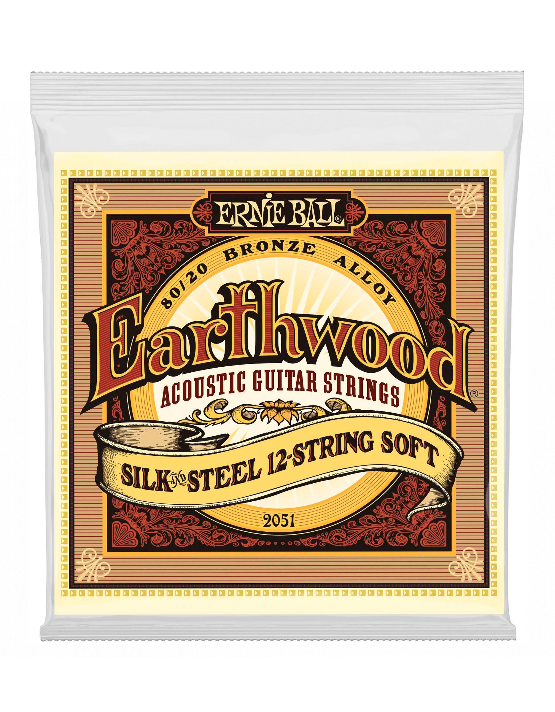 Cтруны для 12-струнной гитары Ernie Ball 2051 Silk & Steel Soft, 9-46 - купить в "Гитарном Клубе"