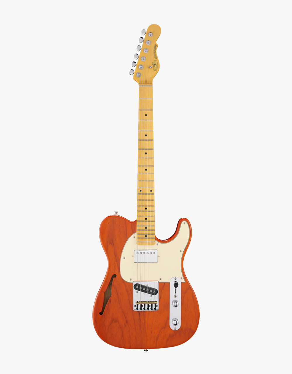 Электрогитара G&L Tribute ASAT Classic Bluesboy Semi-Hollow Clear Orange MP - купить в "Гитарном Клубе"