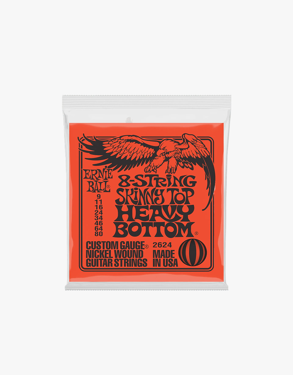 Струны для 8-струнной электрогитары Ernie Ball 2624 Regular Slinky, 09-80 - купить в "Гитарном Клубе"