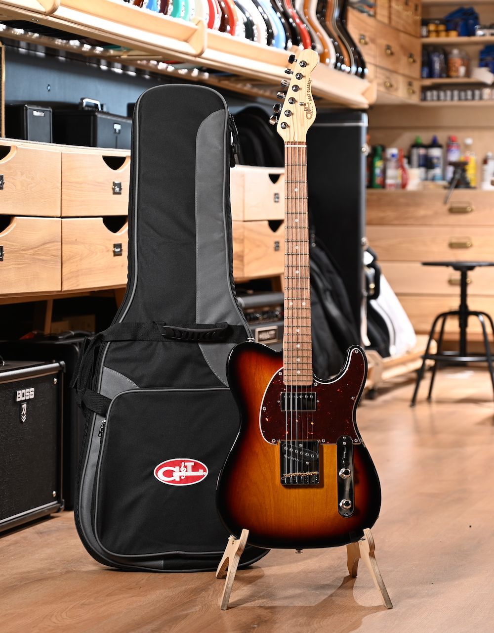 Электрогитара G&L FD ASAT Classic Bluesboy 3-Tone Sunburst CR - купить в "Гитарном Клубе"