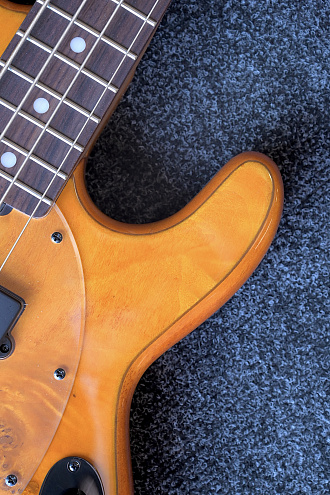 Бас-гитара Sterling StingRay RAY34HHPB-AM, Poplar Burl Top Amber - купить в "Гитарном Клубе"
