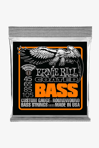 Струны для бас-гитары Ernie Ball 3833 Coated Bass Hybrid Slinky, 45-105 - купить в "Гитарном Клубе"